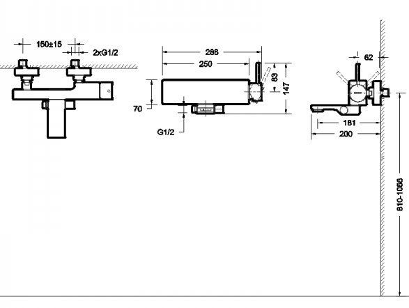 Смеситель для ванны Bravat Arc F66061C-01A