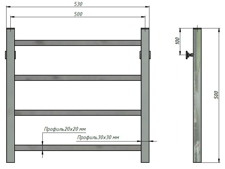 Полотенцесушитель Stinox Quatro 50x50