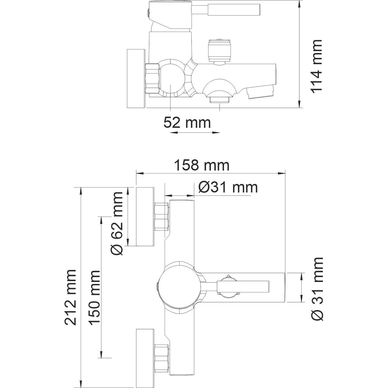 Смеситель для ванны с коротким изливом WasserKRAFT Main, 4101