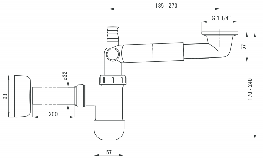 Сифон белый для раковины Deante Space Saver, NHC_633K