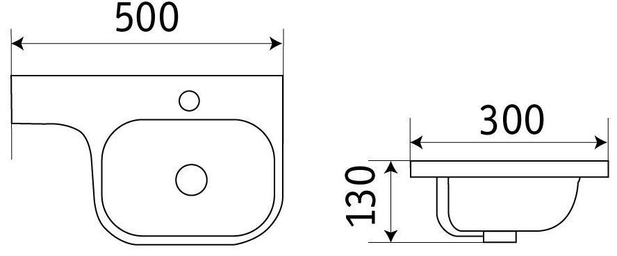 Раковина для ванной Ceramalux 50x30, 78365