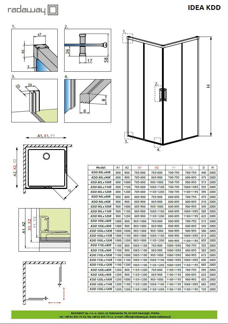 Душевая кабина Radaway Idea Black KDD