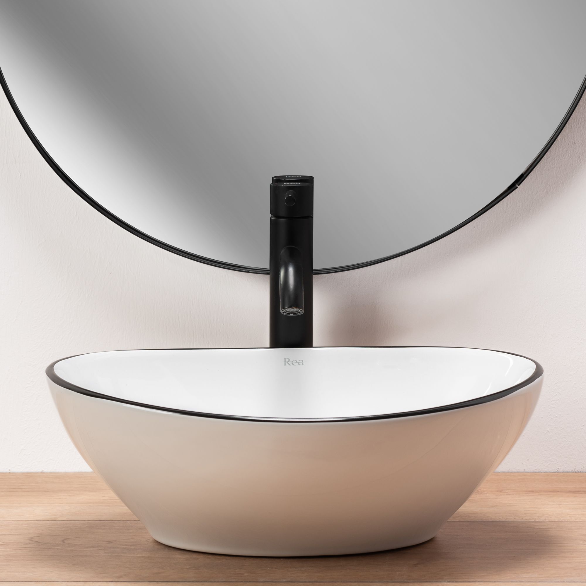 Умывальник Rea Sofia Black Edge 41x34.5, REA-U3217