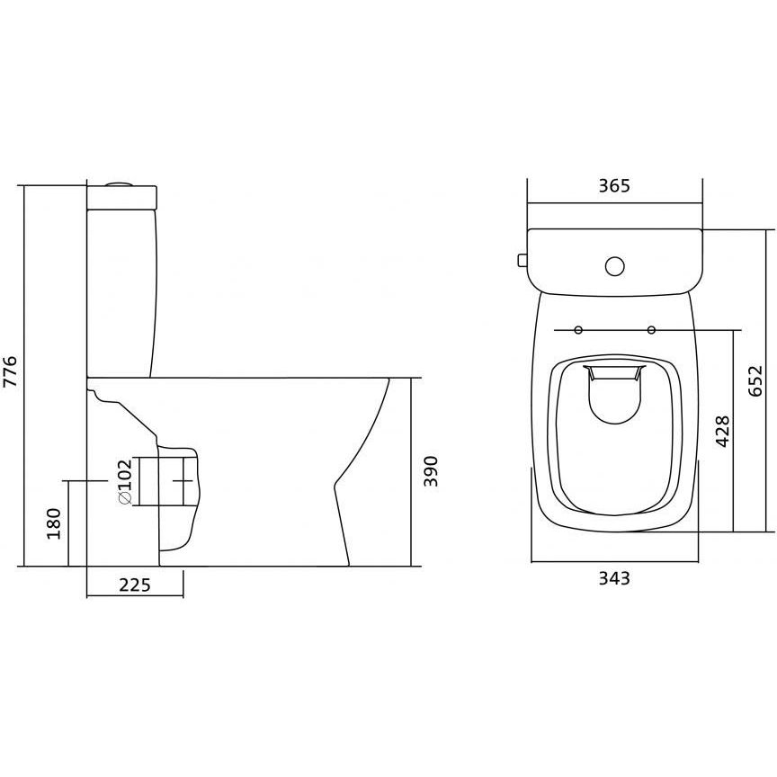 Напольный унитаз Santek Нео Rimless, 2 режима, тонкое сиденье дюропласт Soft Close, 1.WH30.2.418