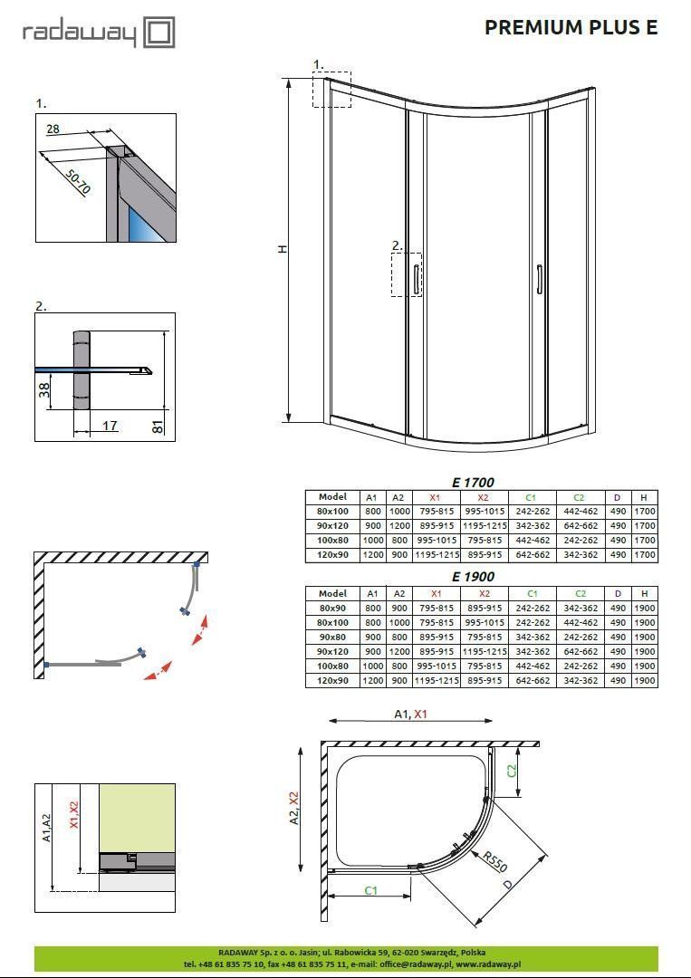 Душевая кабина Radaway Premium Plus E 1900