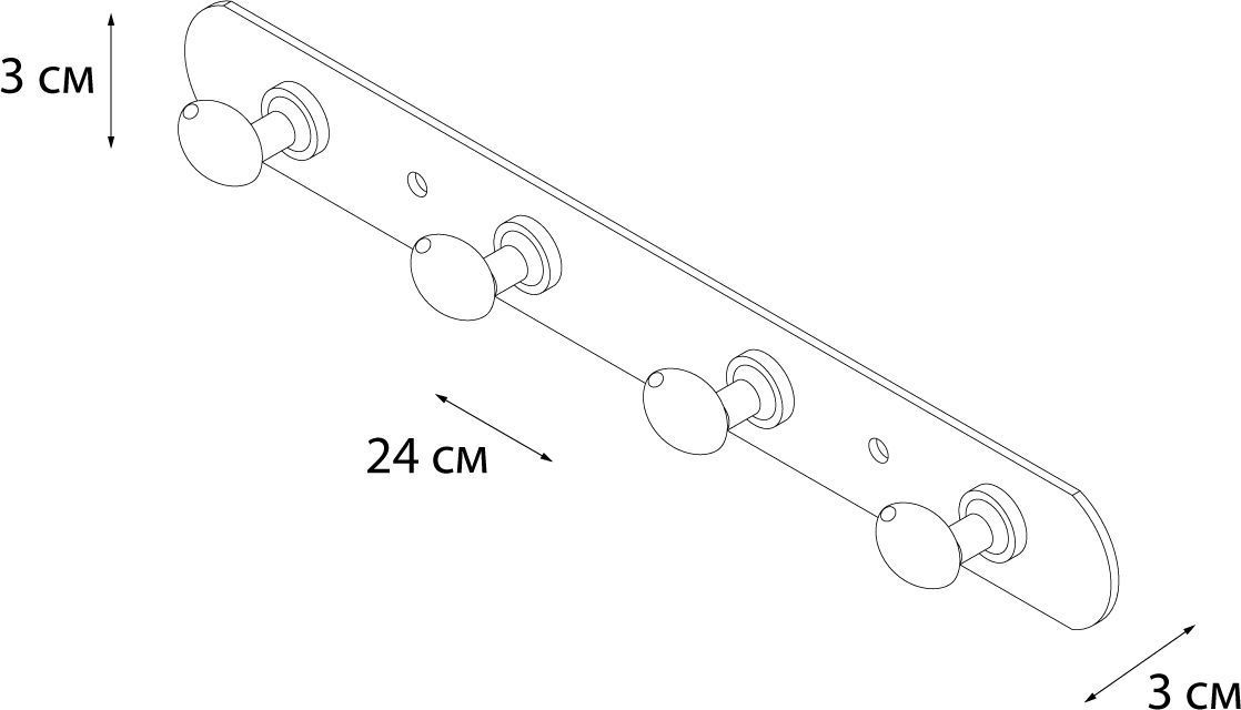 Планка 4 крючка Fixsen, FX-1414
