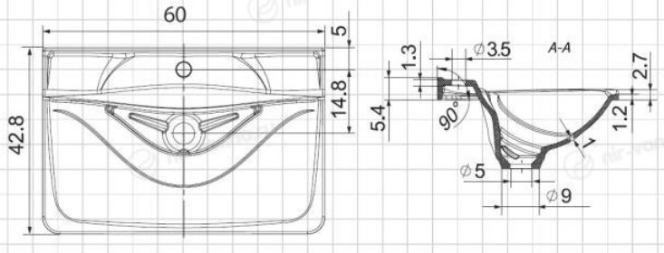 Раковина Andrea Iva 600, 60x43