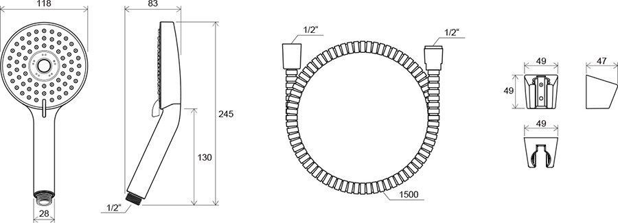 Душевой набор Ravak 903.00, X07S006