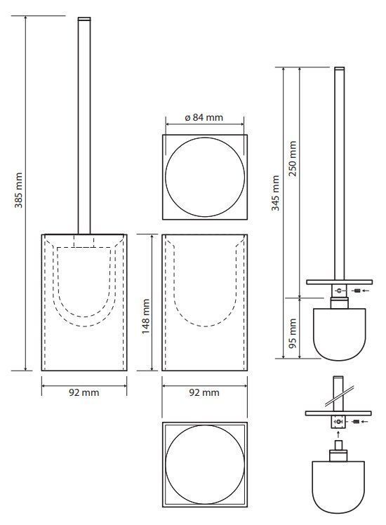 Ершик напольный черный Bemeta Gamma, 145613310