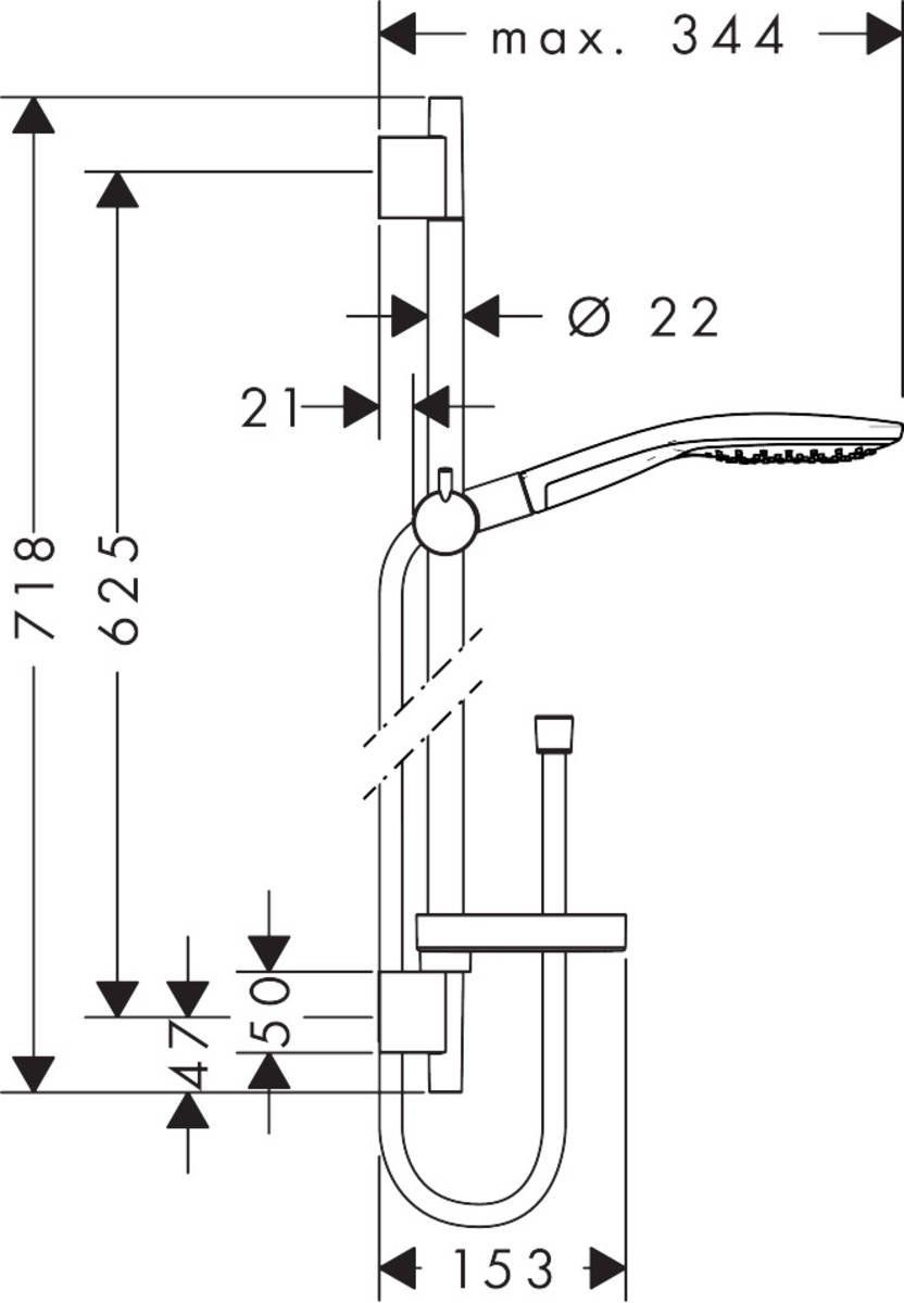 Душевая стойка Hansgrohe Raindance Select 150 3jеt 65 см, 27802400