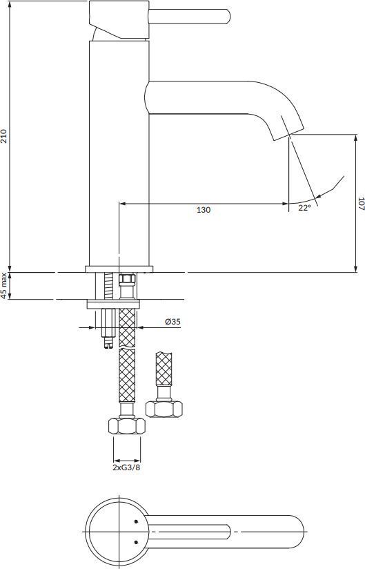 Смеситель для умывальника Omnires Y, Y1213MAXCR