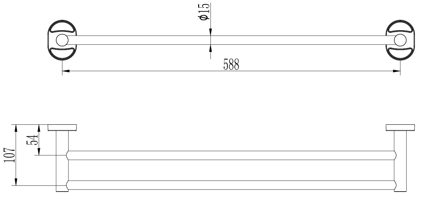 Держатель полотенца двойной 60 см Ledeme L1909-1
