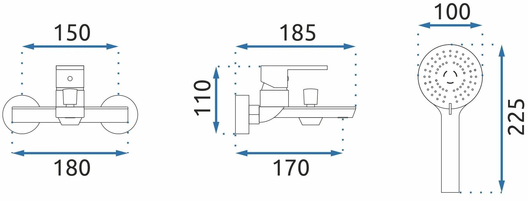 Смеситель для ванны Rea Flip Chrome, REA-B2002