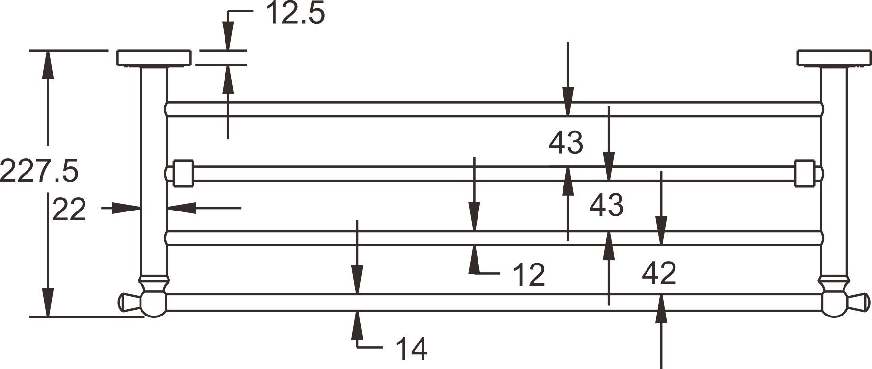 Полотенцедержатель с полкой Rose, RG1008Q