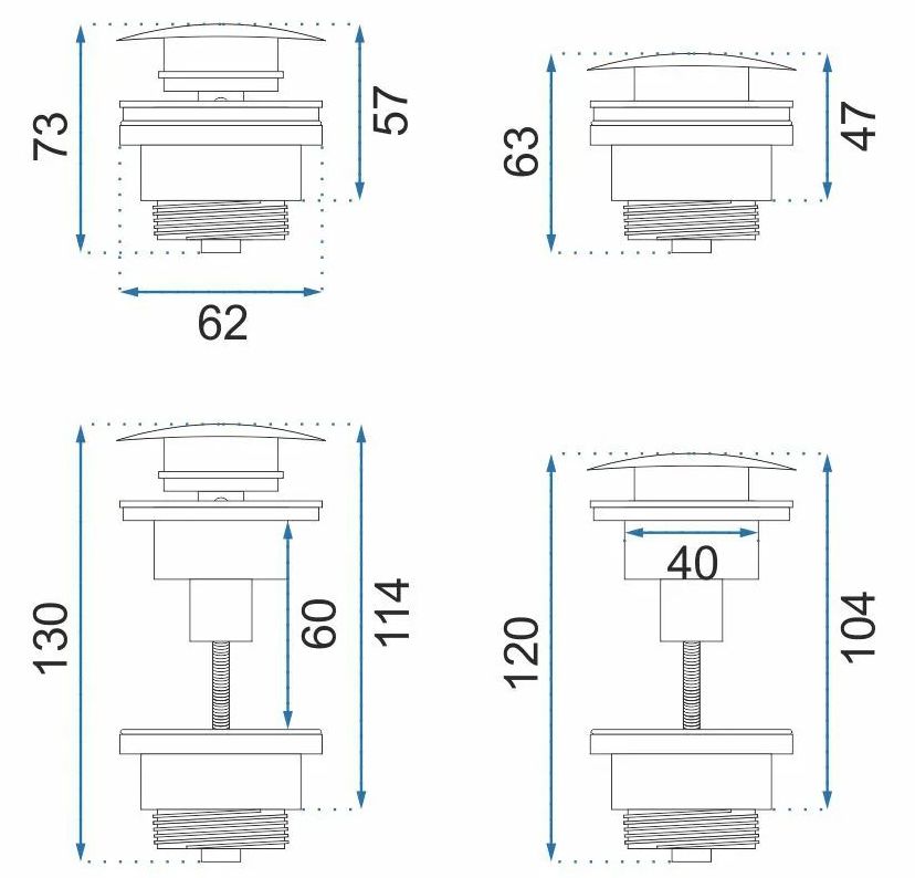 Сифон с донным клапаном Rea Gold Matt, REA-A8586