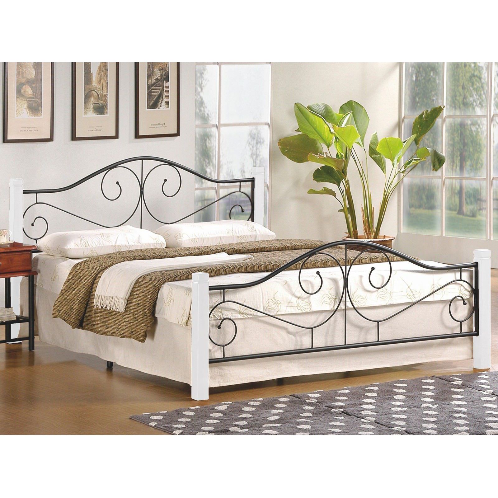 Кровать Halmar Violetta белый/черный 160/200, V-CH-VIOLETTA_160-LOZ-BIALY