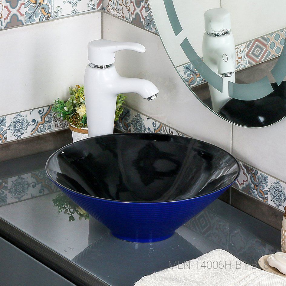 Раковина Melana MLN-7020-B1+B18 (сине-черная), 7020-B1+B18-806