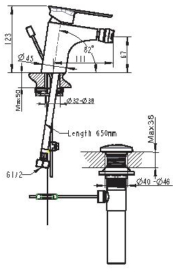Смеситель для биде Bravat Gina F365104C