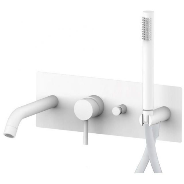 Смеситель для ванны и душа из стены Paffoni Light белый матовый, LIG001BO