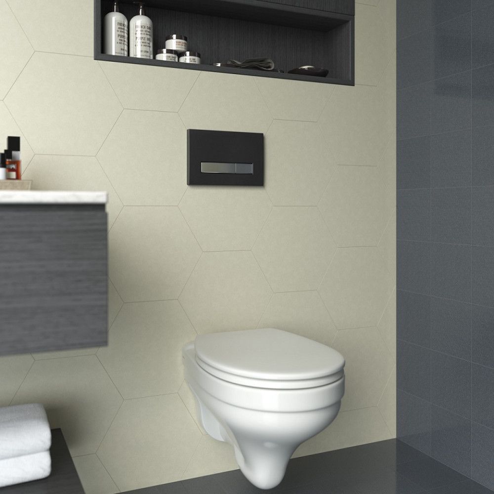 Инсталяция для скрытого монтажа унитаза Berges АТОМ Line 410 кнопка черная SoftTouch/хром, 040342