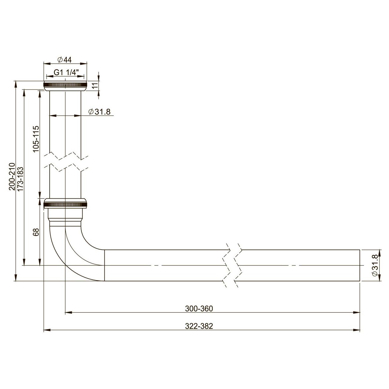 Сифон для раковины Wellsee Drainage System, 182101000