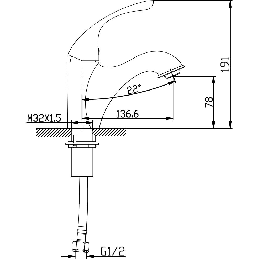 Смеситель для умывальника монолитный Lemark Intense, LM5606C
