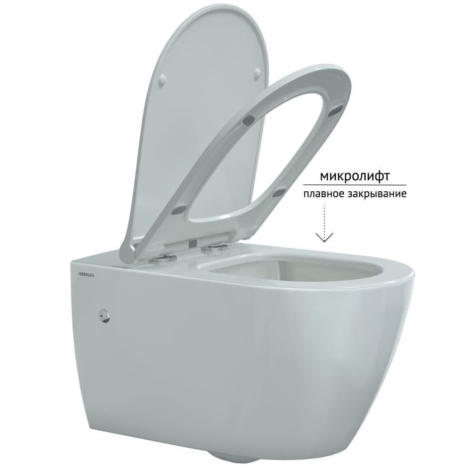 Комплект Berges Novum, кнопка L5 Soft Touch черная, унитаз Mascon Rimless, сиденье Toma Slim, 043217