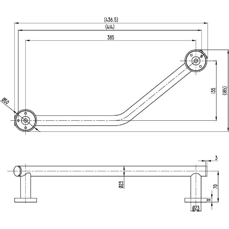 Поручень Villeroy & Boch Elements, хром, TVA15102000061