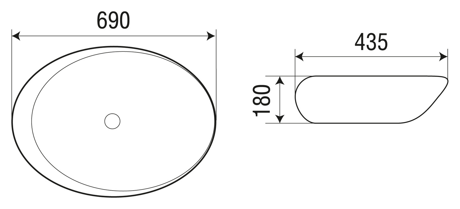 Раковина накладная WeltWasser ELBACH 1094 69x43.5