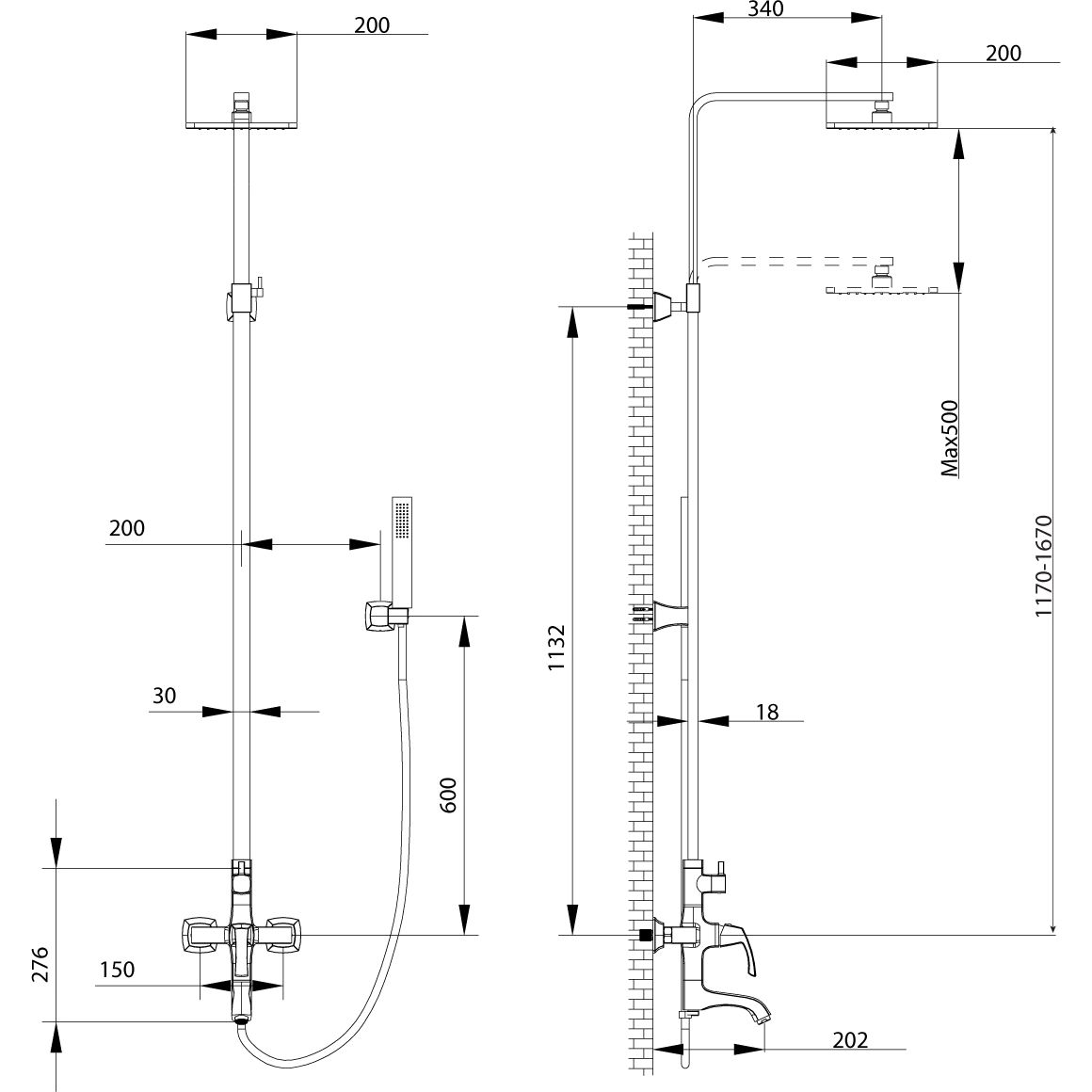Смеситель для ванны с верхней душевой лейкой поворотным изливом Lemark Nubira, LM6262ORB