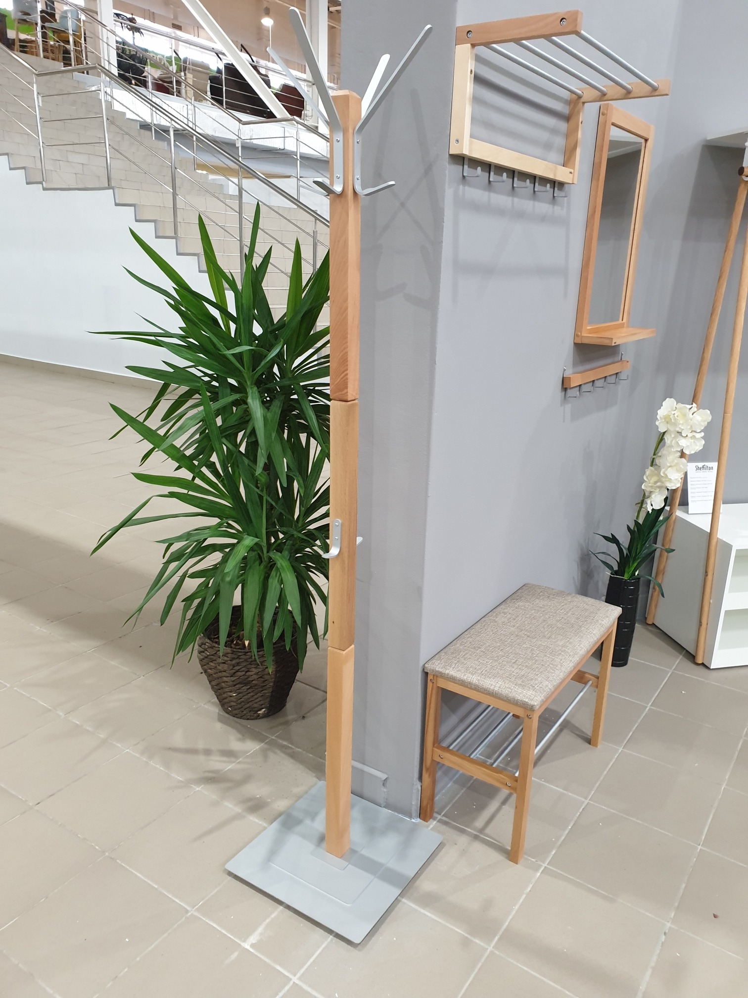 Вешалка Sheffilton Альберо SHT-WH4 прозрачный лак/алюм.мет, 985631