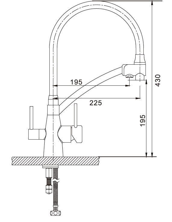 Смеситель для кухни под фильтр Gappo G4398-1