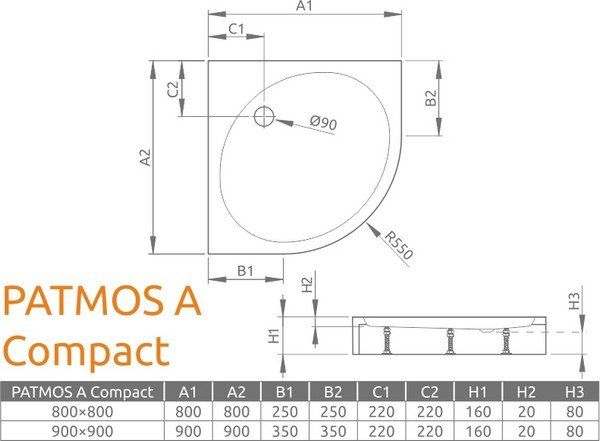 Душевой поддон Radaway Patmos A Compact