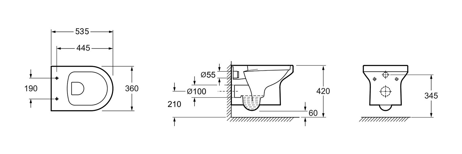 Подвесной унитаз Lavinia Boho Grance Hill Rimless, 3307001R