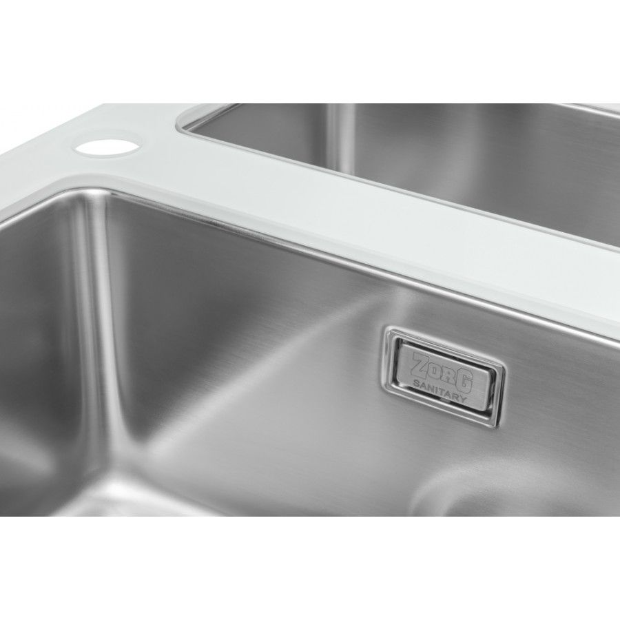 Мойка со стеклом ZorG GS 6750-2 white