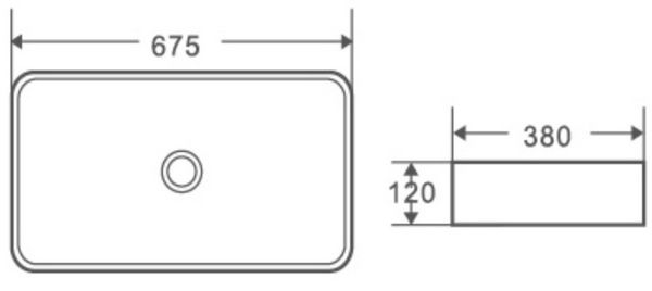 Раковина накладная WeltWasser ELBACH 2250 MB 67.5x38