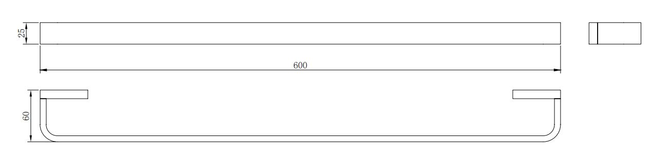 Вешалка для полотенца 60 см Omnires Reno, RN42216CR