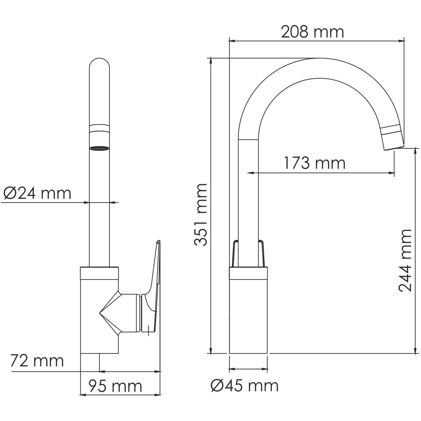 Смеситель для кухни WasserKRAFT Glan, 6607