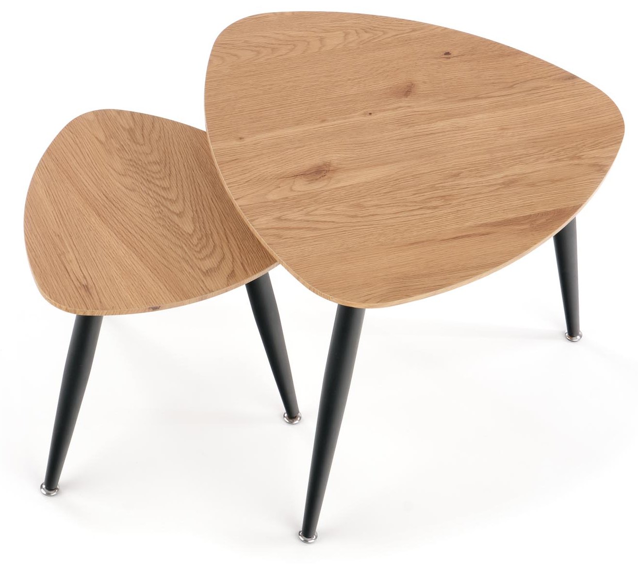 Комплект Halmar Nieca 2 (2 стола журнальных) дуб золотой/черный, 40/40/41 и 60/60/49, V-CH-NICEA_2-LAW