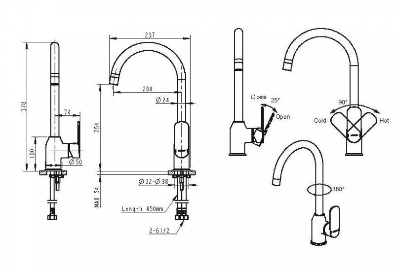 Смеситель для кухни Bravat Louise F7191183CP