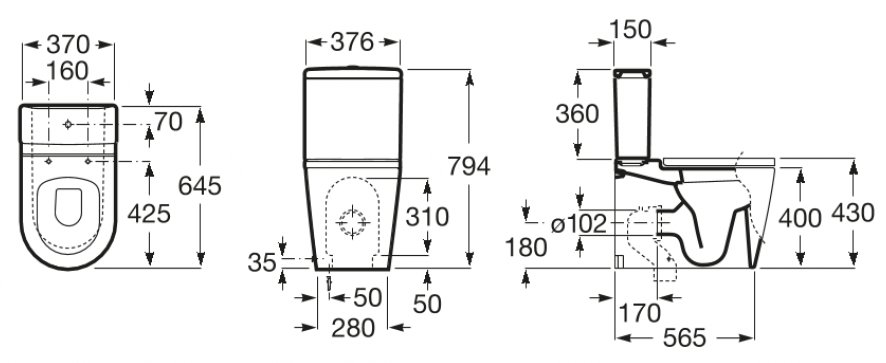 Унитаз Roca Inspira Round Rimless, A342526000