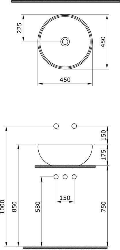 Умывальник-чаша Bocchi Roma 45x45, 1119-001-0125