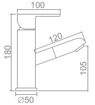 Смеситель для умывальника с выдвижной лейкой Ledeme L1055-20
