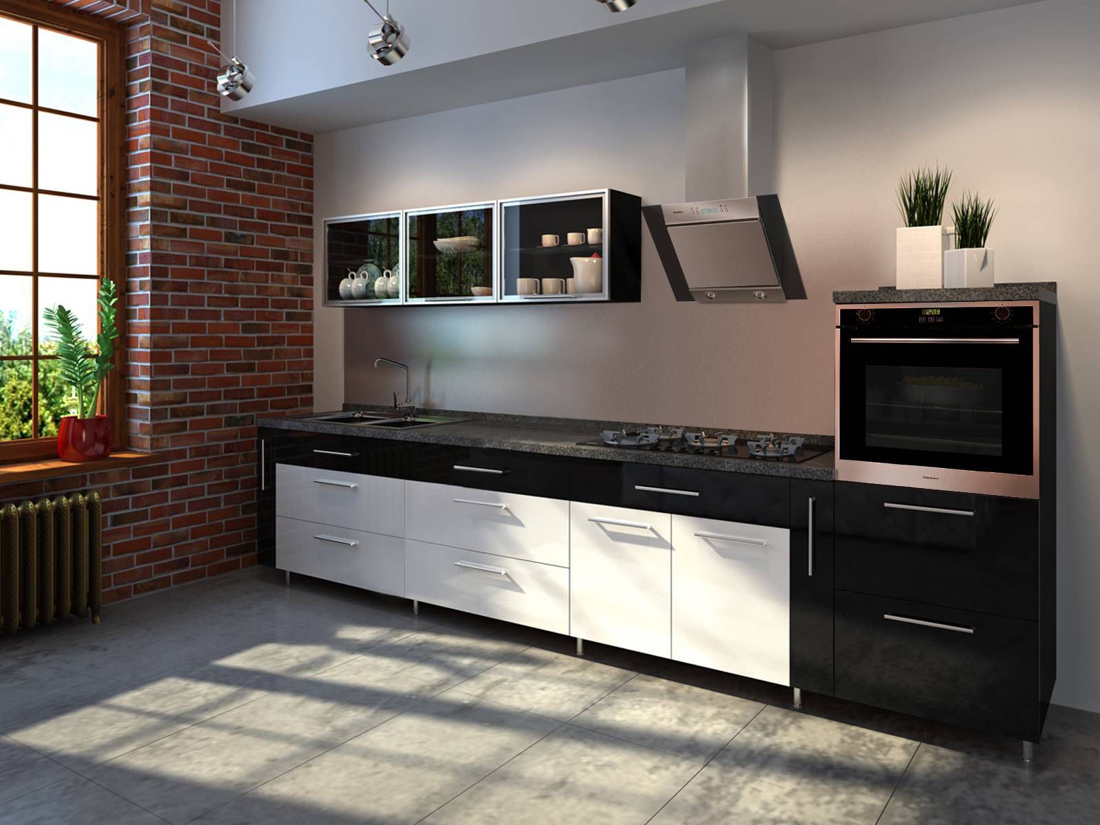 Кухонная вытяжка Maunfeld Gloria 60 нержавеющая сталь/черное стекло, GLORIA 60 INOX GLASS B