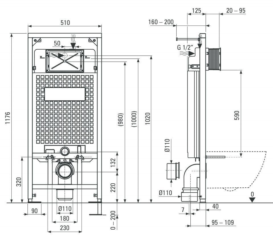 Инсталляция для унитаза Deante, кнопка белая, CST_X50A