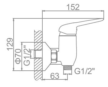 Смеситель для душа Ledeme L2048