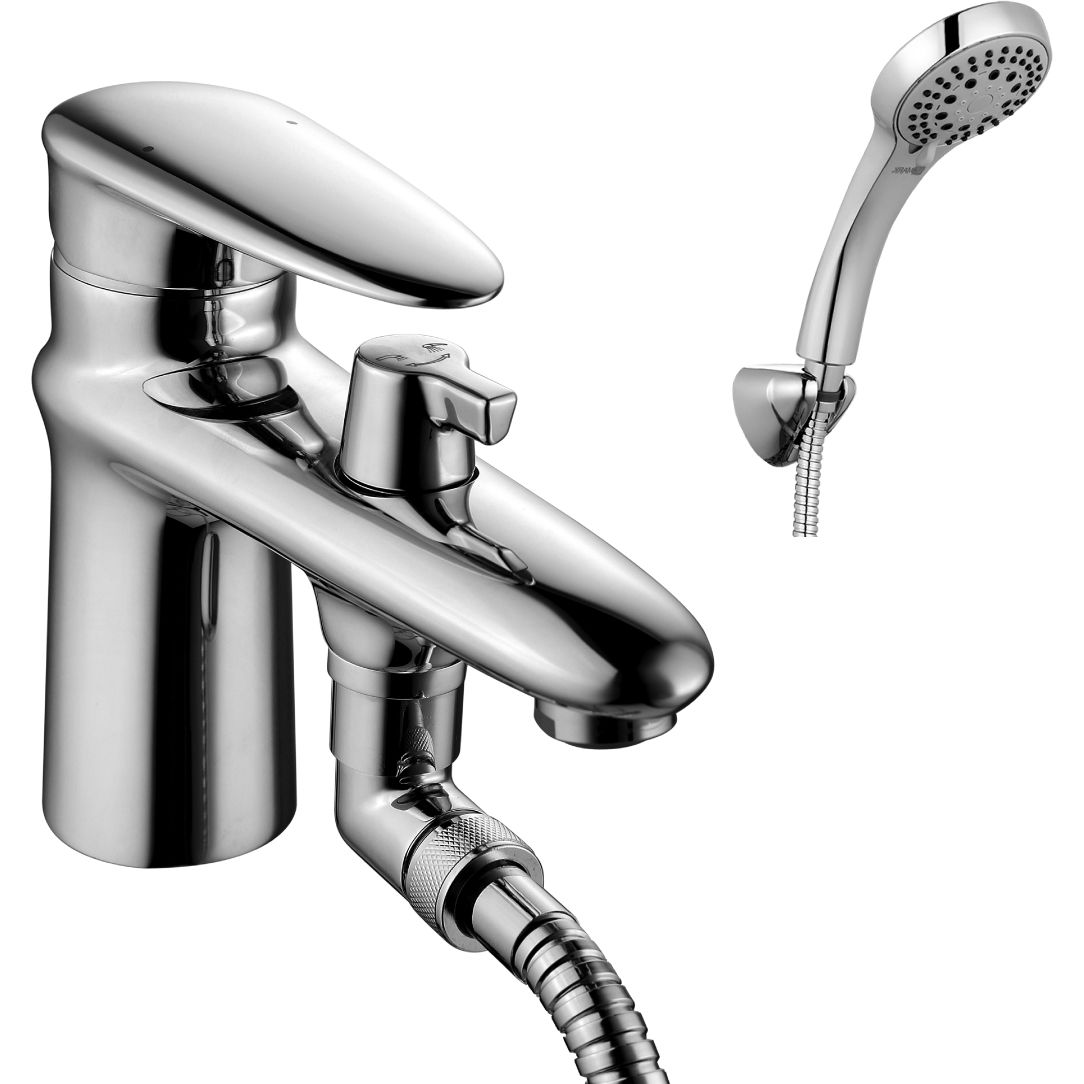 Смеситель на борт ванны с коротким изливом с аксессуарами Lemark Status, LM4415C