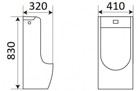Писсуар подвесной сенсорный слив в пол Ceramalux, Х529S