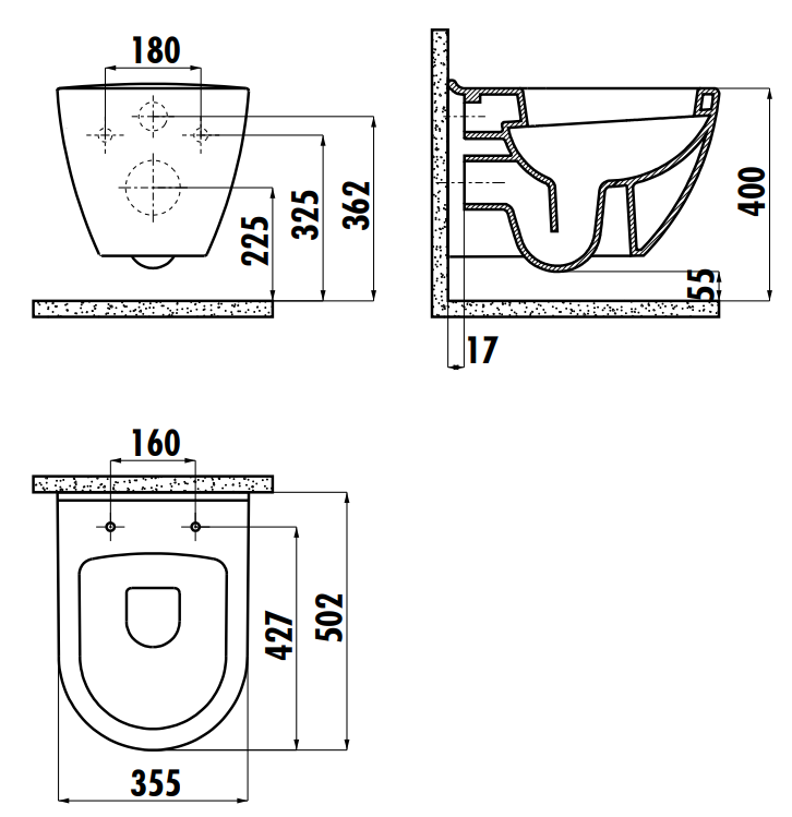 Унитаз подвесной Creavit Terra белый, TP325-51CB00E-0000