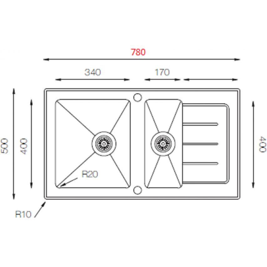 Мойка со стеклом ZorG GS 7850-2 black